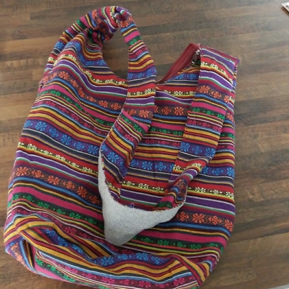 Tribal/ Boho crossbody bag, multi-colored